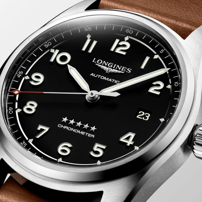 Longines,Spirit 40mm,40mm,Stainless Steel,Black,Automatic,Day,64hours,L3,L3.810.4.53.9