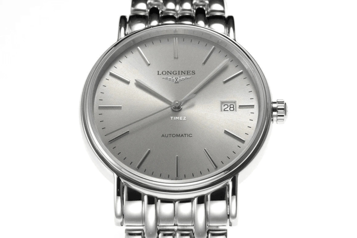 Longines,Elegant 38.50mm,38.50mm,Stainless Steel,Silver,Grey,Automatic,Day,42hours,L4,L4.801.4.78.6