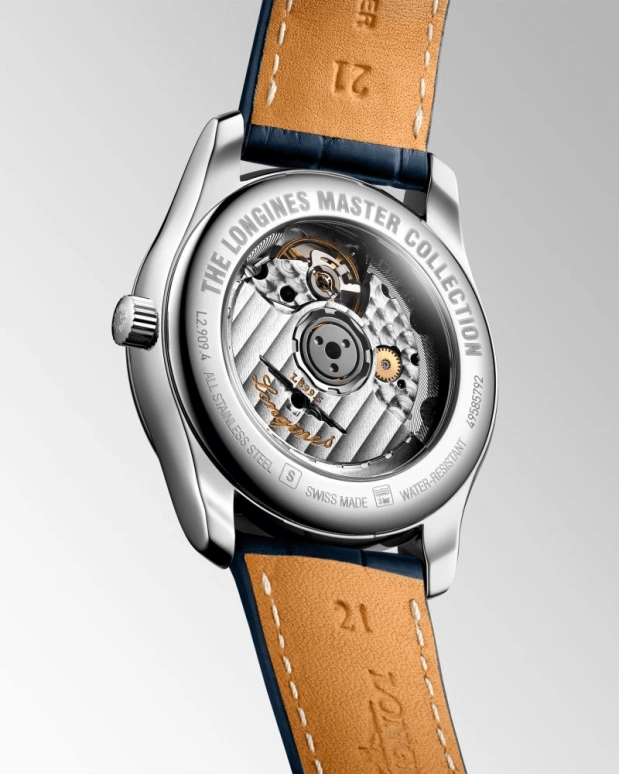 Longines,Master 40mm,40mm,Stainless Steel,Blue,Automatic,Moonphase,Day,L2,L2.909.4.97.0