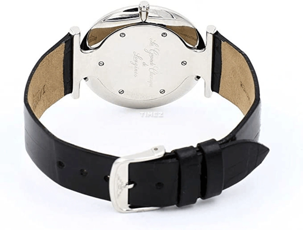 Longines,Elegant 36mm,36mm,Stainless Steel,Black,Silver,Quartz,In-house Caliber,Sapphire,L4,L4.755.4.71.2