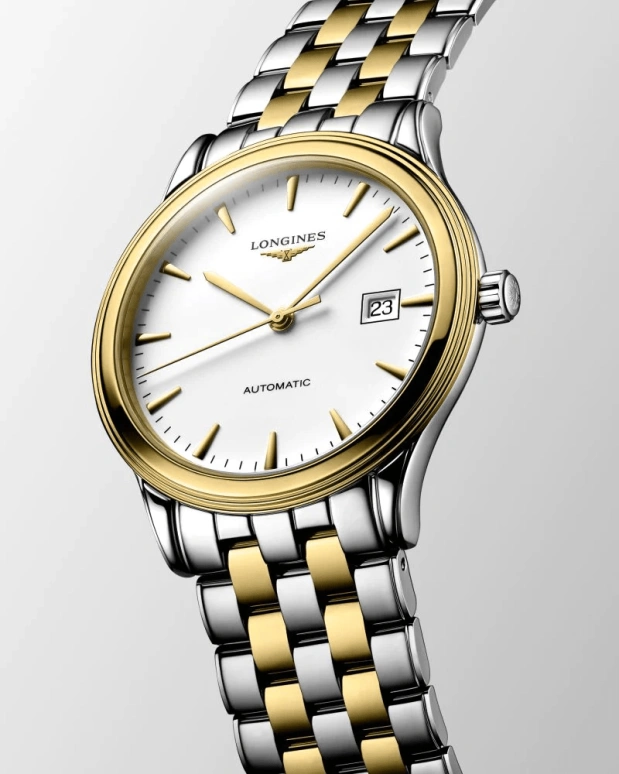 Longines,Flagship 40mm,40mm,Stainless Steel,White,Automatic,Date,64hours,L4,L4.984.3.22.7
