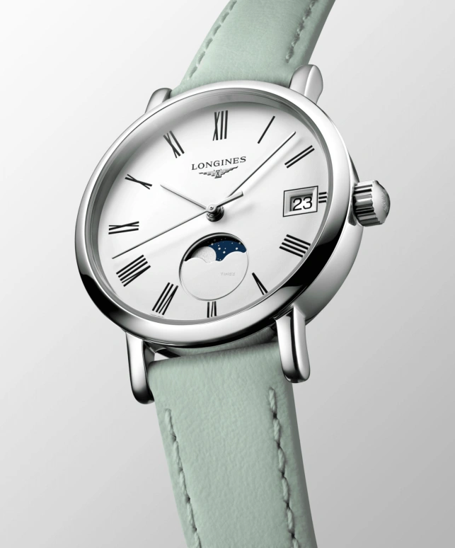 Longines,Elegant 36mm,36mm,Stainless Steel,White,Quartz,Moonphase,Day,L4,L4.330.4.11.0