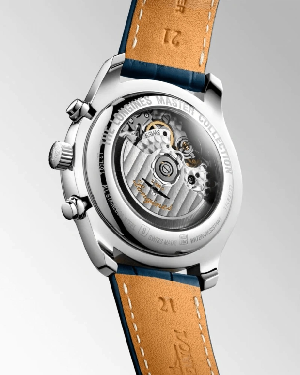 Longines,Master 42mm,42mm,Stainless Steel,Blue,Automatic,Chronograph,Day,Column Wheel,L2,L2.759.4.92.0