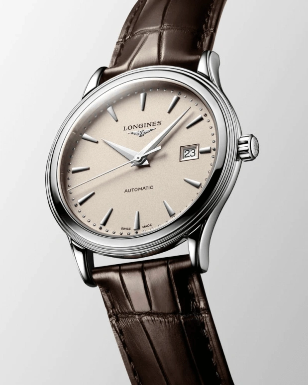 Longines,Flagship 40mm,40mm,Stainless Steel,Cream,Automatic,Day,64hours,L4,L4.984.4.79.2