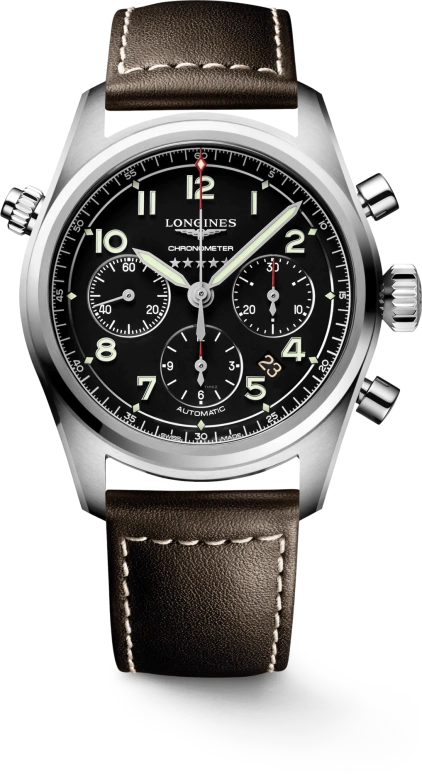 Longines,Spirit 42mm,42mm,Stainless Steel,Black,Automatic,Chronograph,Date,Column Wheel,L3,L3.820.4.53.0
