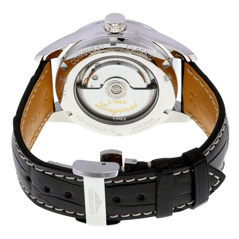 Longines,Conquest Classic 42mm,42mm,Stainless Steel,Black,Automatic,Day,Dule Time,GMT,L2,L2.799.4.56.3
