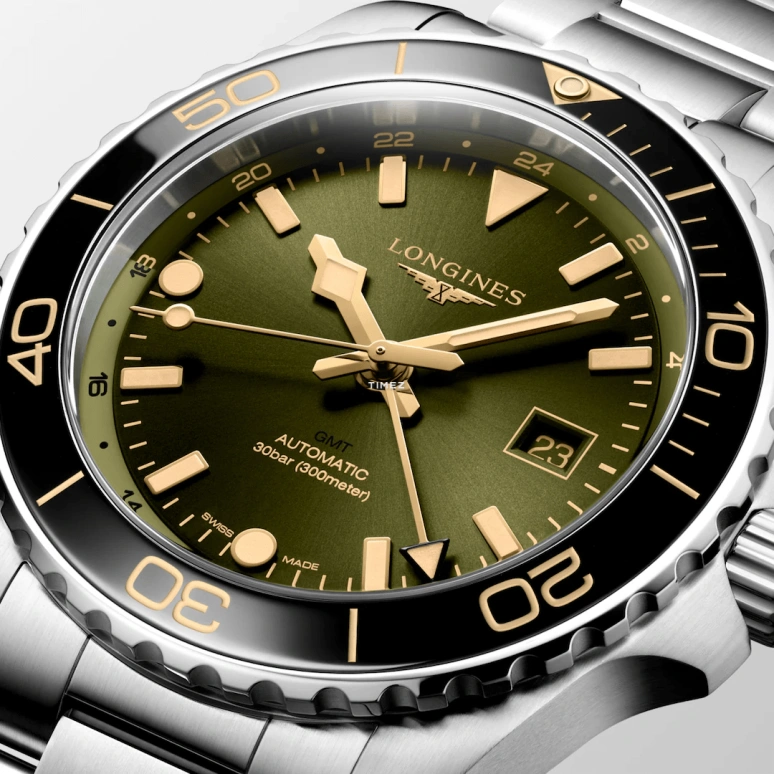 Longines,HydroConquest 43mm,43mm,Stainless Steel,Green,Automatic,Day,Dule Time,Anti-magnetic,L3,L3.890.4.06.6