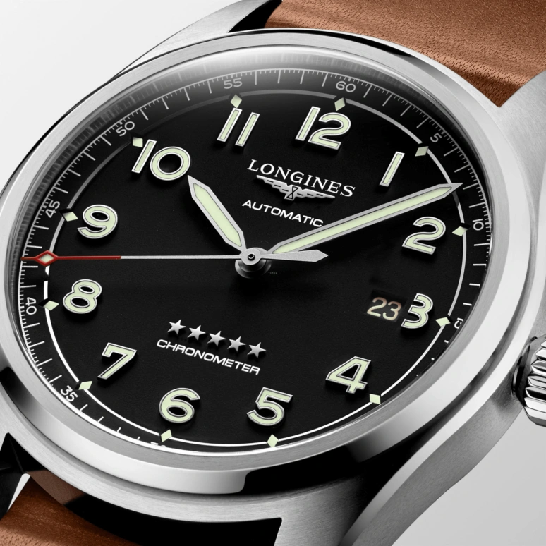 Longines,Spirit 42mm,42mm,Stainless Steel,Black,Automatic,Date,64hours,L3,L3.811.4.53.9