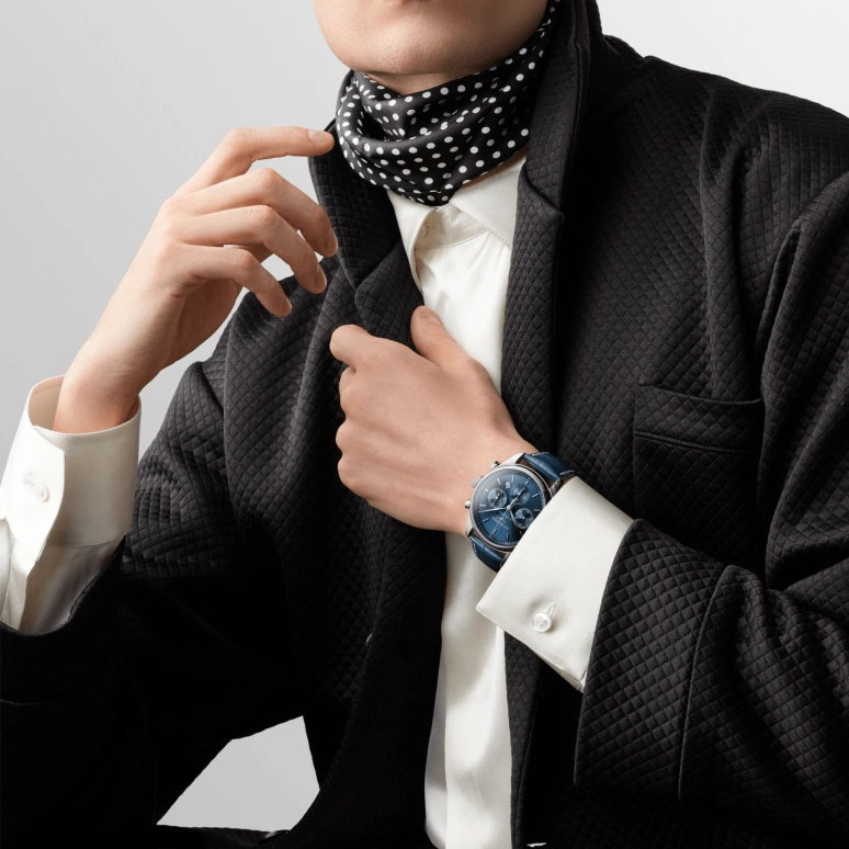 Longines,Master 42mm,42mm,Stainless Steel,Blue,Automatic,Chronograph,Day,Column Wheel,L2,L2.759.4.92.0