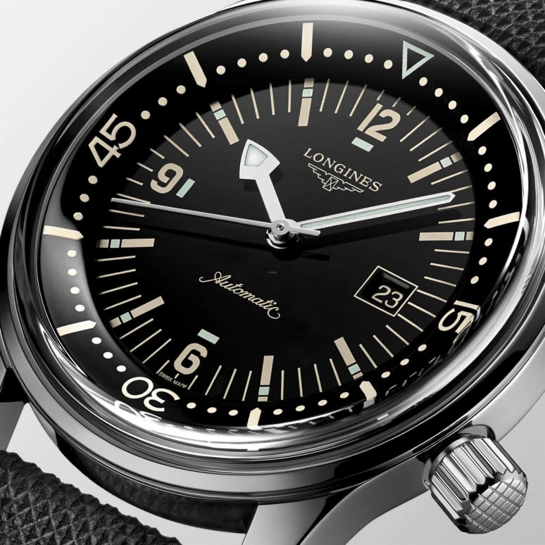 Longines,Heritage Classic 36mm,36mm,Stainless Steel,Black,Automatic,Date,40hours,L3,L3.374.4.50.0