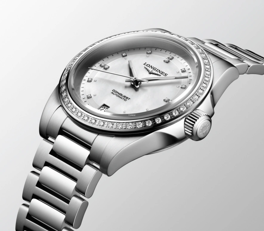 Longines,Conquest 34mm,34mm,Stainless Steel,White,Automatic,Day,72hours,L3,L3.430.0.87.6