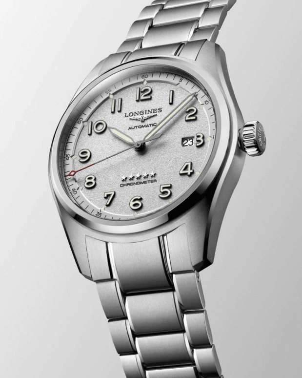 Longines,Spirit 42mm,42mm,Stainless Steel,Silver,Automatic,Date,64hours,L3,L3.811.4.73.6