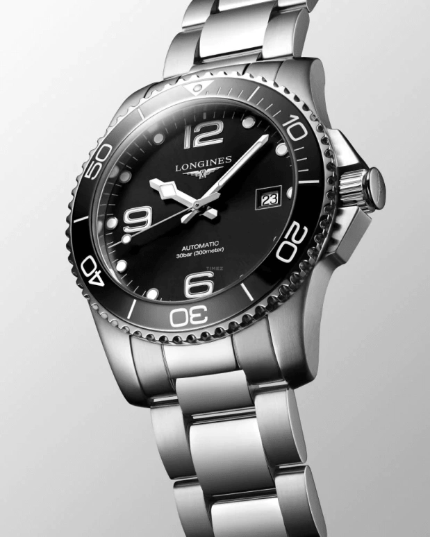 Longines,HydroConquest 41mm,41mm,Stainless Steel,Black,Automatic,Date,65hours,L3,L3.781.4.56.6