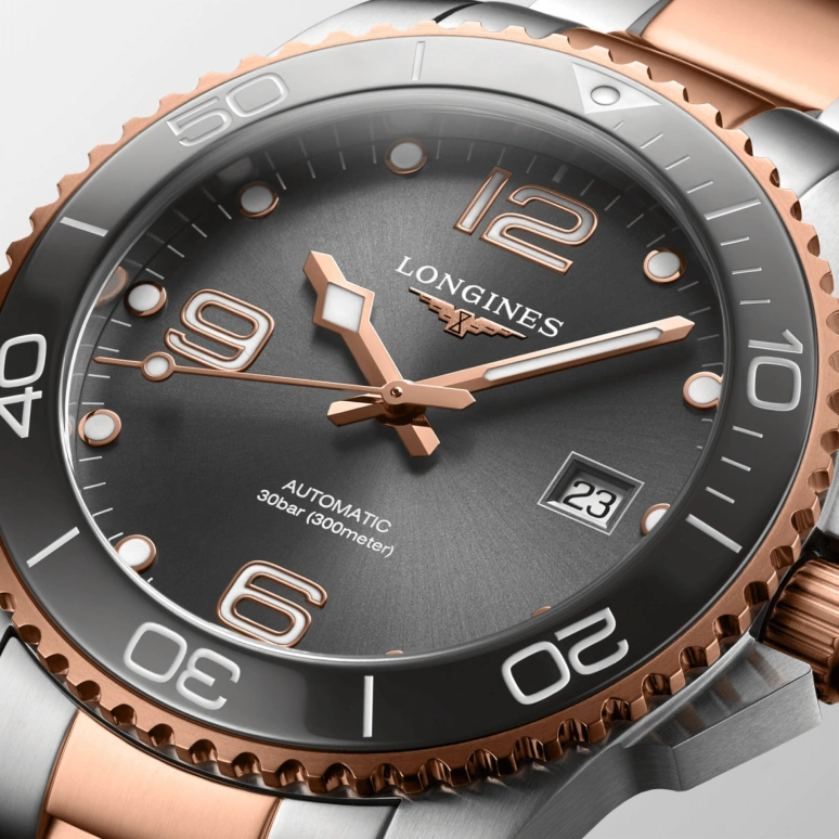 Longines,HydroConquest 41mm,41mm,Ceramic,Stainless Steel,Grey,Automatic,Date,64hours,L3,L3.781.3.78.7