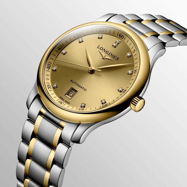 Longines,Master 38.50mm,38.50mm,Yellow Gold,Stainless Steel,Champagne,Automatic,Chronograph,Date,L2,L2.628.5.37.7