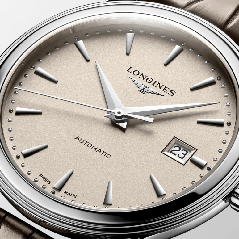 Longines,Flagship 40mm,40mm,Stainless Steel,Cream,Automatic,Day,64hours,L4,L4.984.4.79.2