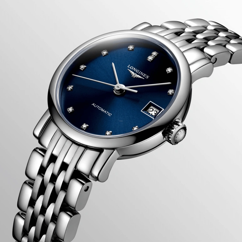 Longines,Elegant 25.50mm,25.50mm,Stainless Steel,Blue,Automatic,Day,40hours,L4,L4.309.4.97.6