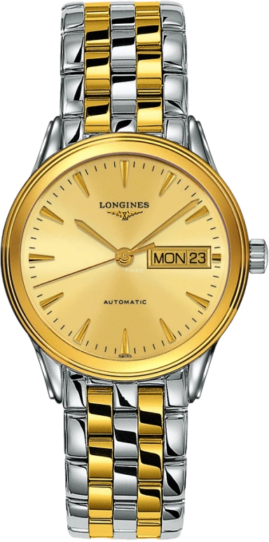 Longines,Flagship 35.60mm,35.60mm,Stainless Steel,Champagne,Automatic,Date,Day,L4,L4.799.3.32.7