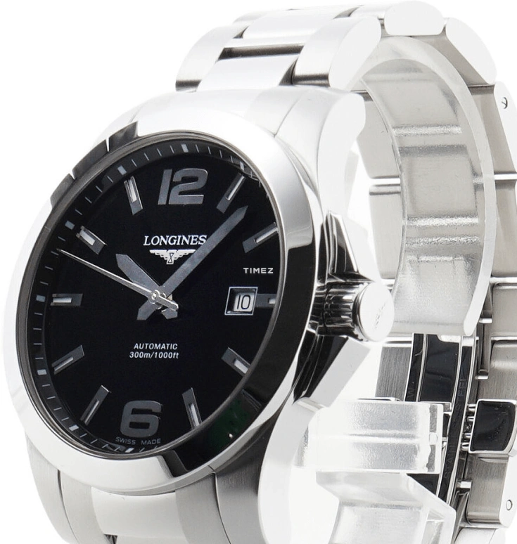 Longines,Conquest 41mm,41mm,Stainless Steel,Black,Automatic,Day,38hours,L3,L3.677.4.56.6