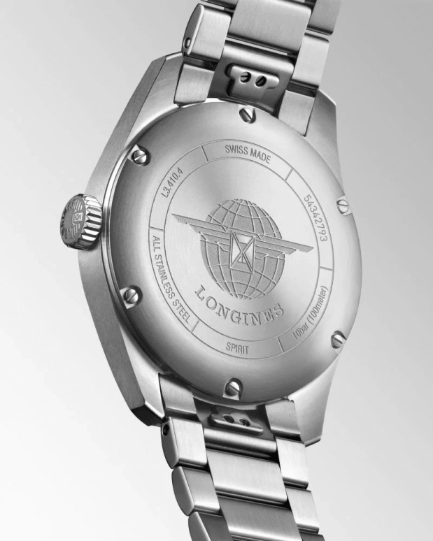 Longines,Spirit 37mm,37mm,Stainless Steel,Black,Automatic,Date,64hours,L3,L3.410.4.53.6