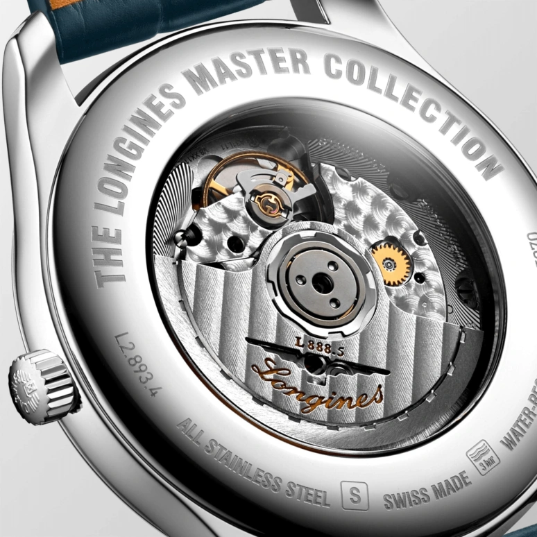 Longines,Master 42mm,42mm,Stainless Steel,Blue,Automatic,Day,64hours,L2,L2.893.4.97.0