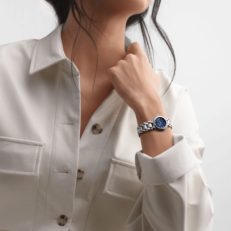 Longines,PrimaLuna 26.50mm,26.50mm,Stainless Steel,Blue,Quartz,Date,26280hours,L8,L8.110.4.98.6