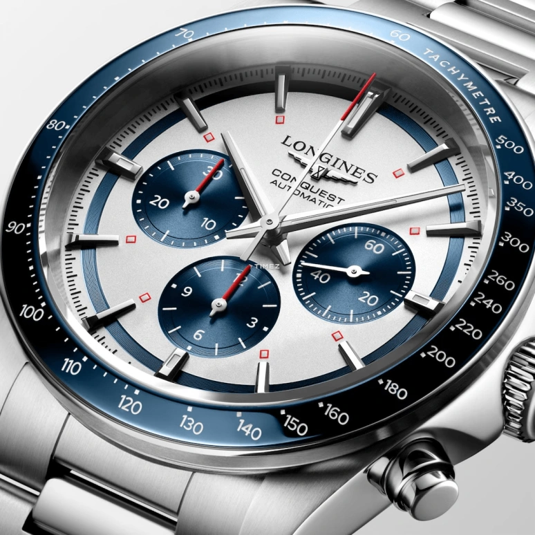 Longines,Conquest 42mm,42mm,Stainless Steel,Blue,Automatic,Chronograph,59hours,L3,L3.835.4.98.6