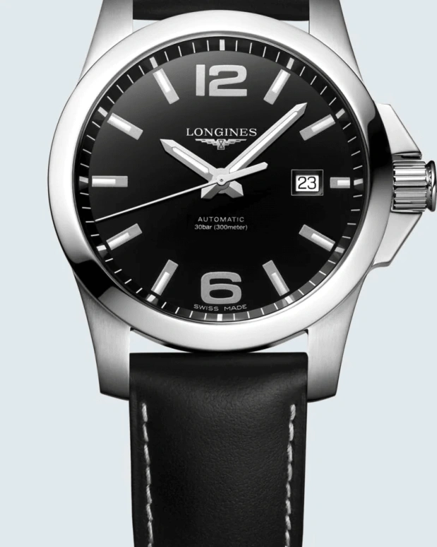 Longines,Conquest 41mm,41mm,Stainless Steel,Black,Automatic,Day,72hours,L3,L3.777.4.58.3