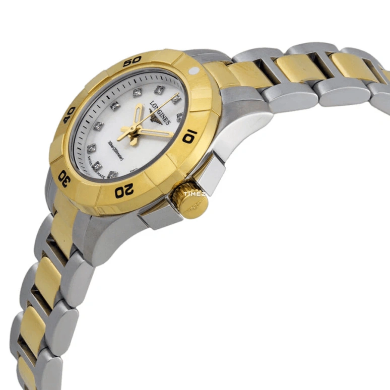 Longines,HydroConquest 25mm,25mm,Stainless Steel,White,Quartz,Day,Sapphire,Crystal Glass,L3,L3.198.3.87.7