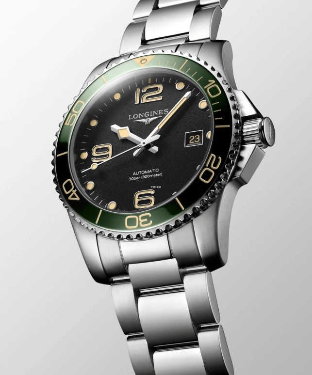Longines,HydroConquest 41mm,41mm,Stainless Steel,Black,Automatic,Day,72hours,L3,L3.781.4.05.6