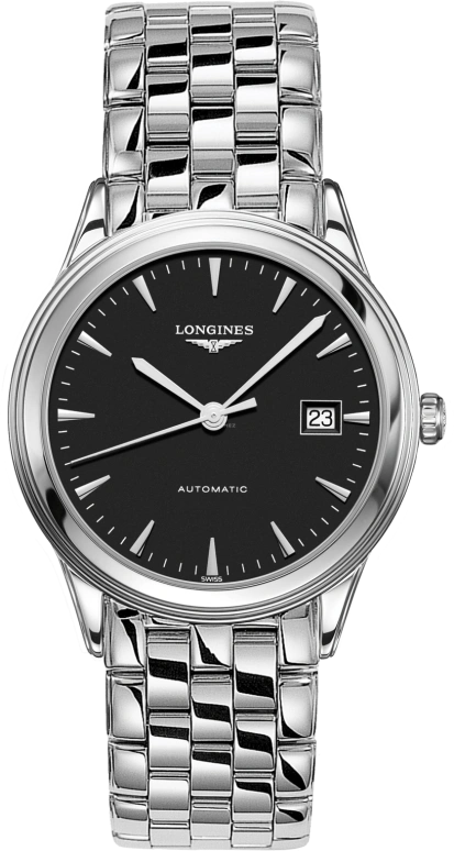 Longines,Flagship 38.50mm,38.50mm,Stainless Steel,Black,Automatic,Day,72hours,L4,L4.974.4.52.6