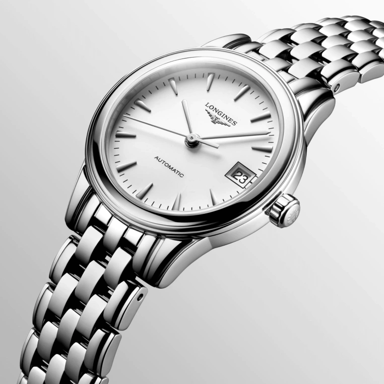 Longines,Flagship 26mm,26mm,Stainless Steel,White,Automatic,Date,40hours,L4,L4.274.4.12.6