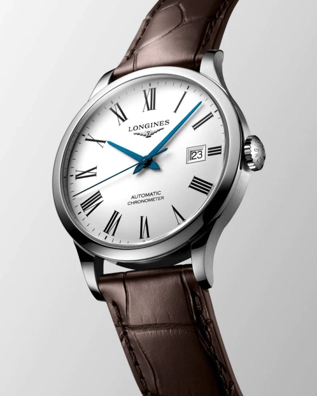 Longines,Record 40mm,40mm,Stainless Steel,White,Automatic,Date,64hours,L2,L2.821.4.11.2