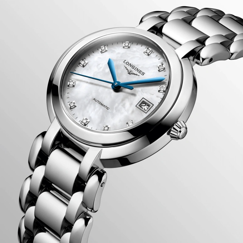 Longines,PrimaLuna 30mm,30mm,Stainless Steel,White,Automatic,Date,40hours,L8,L8.113.4.87.6