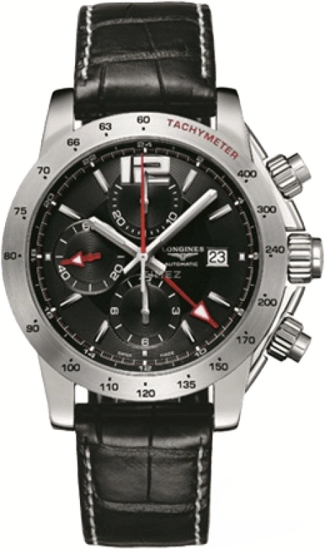 Longines,Admiral 42mm,42mm,Stainless Steel,Black,Automatic,Chronograph,Date,L3,L3.670.4.56.0
