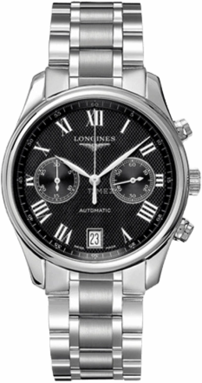Longines,Master 39mm,39mm,Stainless Steel,Black,Automatic,Chronograph,Date,L2,L2.669.4.51.6