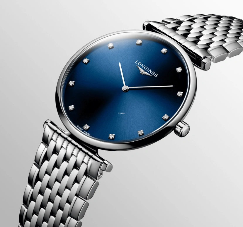 Longines,La Grande Classique 38mm,38mm,Stainless Steel,Blue,Quartz,In-house Caliber,Sapphire,Crystal Glass,L4,L4.866.4.97.C