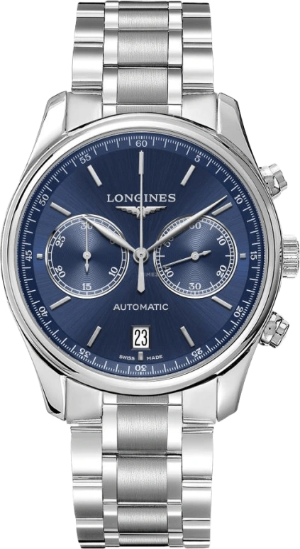 Longines,Master 40mm,40mm,Stainless Steel,Blue,Automatic,Chronograph,Date,L2,L2.629.4.92.6