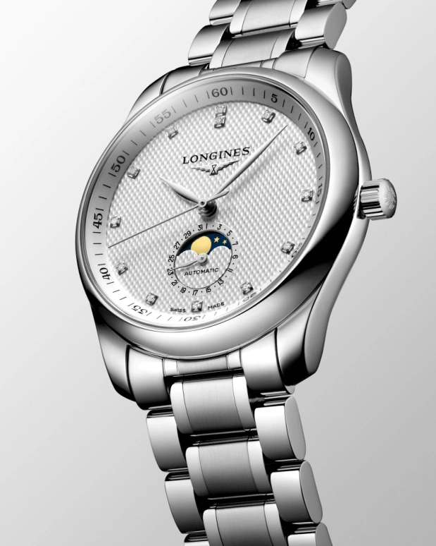 Longines,Master 40mm,40mm,Stainless Steel,Silver,Automatic,Moonphase,Day,L2,L2.909.4.77.6