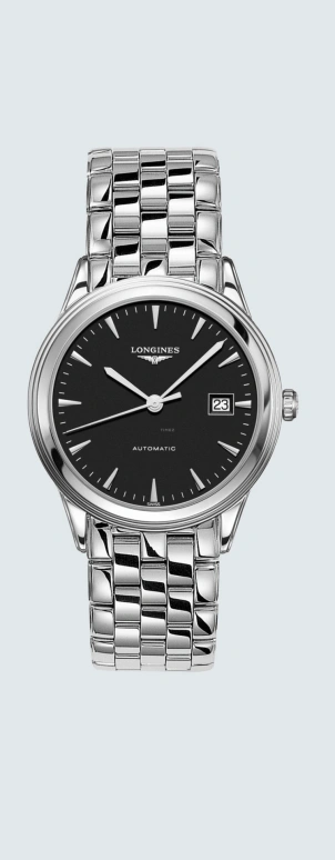 Longines,Flagship 38.50mm,38.50mm,Stainless Steel,Black,Automatic,Day,72hours,L4,L4.974.4.52.6