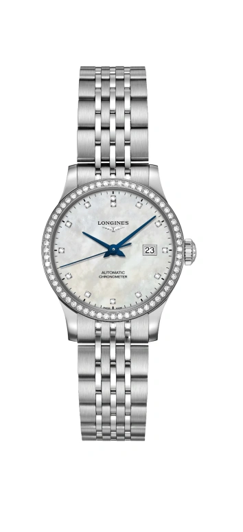 Longines,Record 30mm,30mm,Stainless Steel,White,Automatic,Date,40hours,L2,L2.321.0.87.6