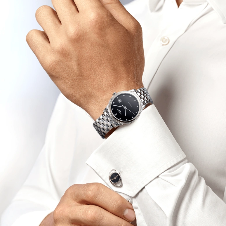 Longines,Heritage Classic 38.50mm,38.50mm,Stainless Steel,Black,Automatic,Day,65hours,L4,L4.974.4.57.6
