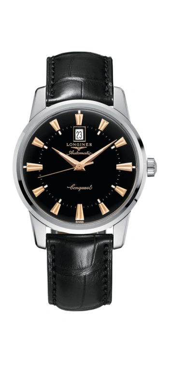 Longines,Heritage Classic 40mm,40mm,Stainless Steel,Black,Automatic,Chronograph,Date,Power Reserve Indicator,L1,L1.645.4.52.4