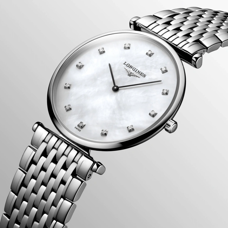 Longines,Elegant 33mm,33mm,Stainless Steel,White,Quartz,In-house Caliber,Sapphire,L4,L4.709.4.88.6