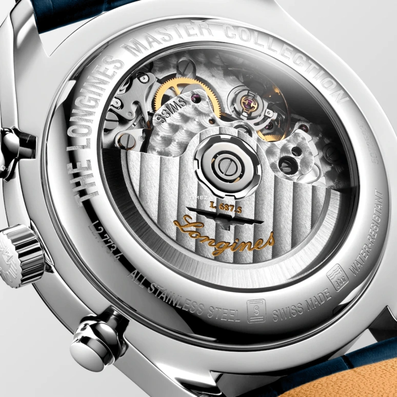Longines,Master 42mm,42mm,Stainless Steel,Silver,Automatic,Chronograph,Moonphase,Month,Date,66hours,In-house Caliber,L2,L2.773.4.71.2