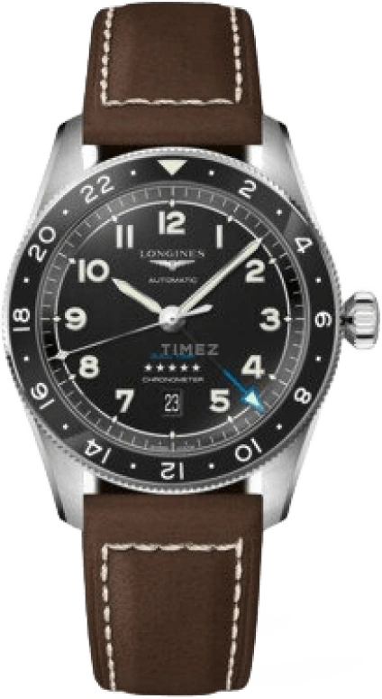 Longines,Spirit 42mm,42mm,Stainless Steel,Black,Automatic,Date,65hours,L3,L3.812.4.53.2