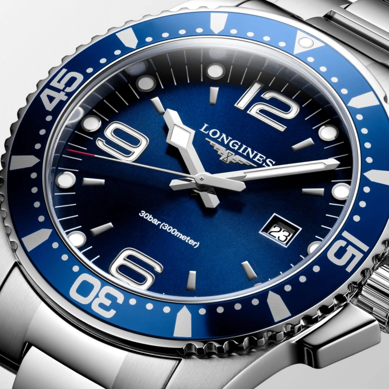 Longines,HydroConquest 44mm,44mm,Stainless Steel,Blue,Quartz,Date,26280hours,L3,L3.840.4.96.6