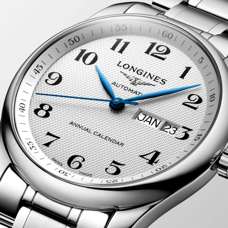 Longines,Master 40mm,40mm,Stainless Steel,Silver,Automatic,Annual Calendar,Month,Day,L2,L2.910.4.78.6