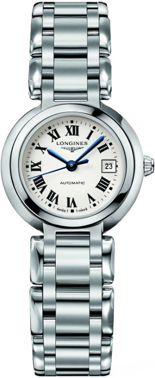 Longines,PrimaLuna 26.50mm,26.50mm,Stainless Steel,Silver,Automatic,Date,40hours,L8,L8.111.4.71.6