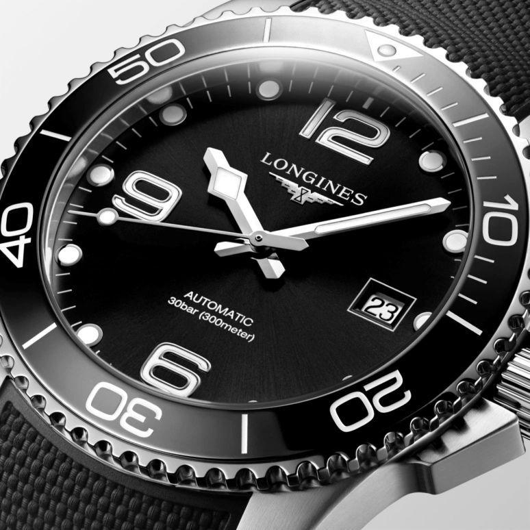 Longines,HydroConquest 41mm,41mm,Stainless Steel,Black,Automatic,Date,65hours,L3,L3.781.4.56.9